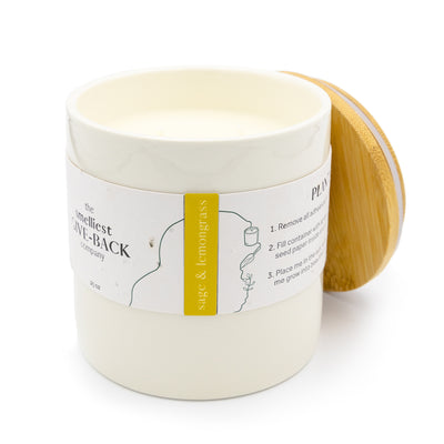 Feya Co Botanical Candle Sage & Lemongrass 25oz bamboo lid